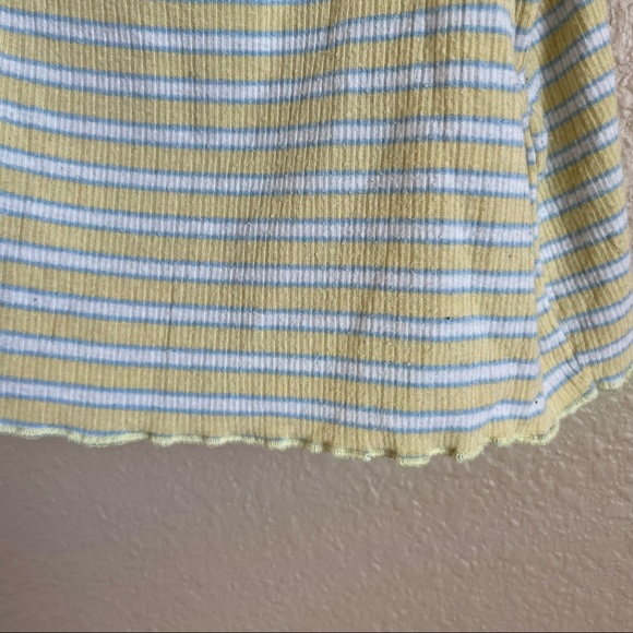 Yellow & Blue Striped Crop Tank Top - Picture 4 of 4